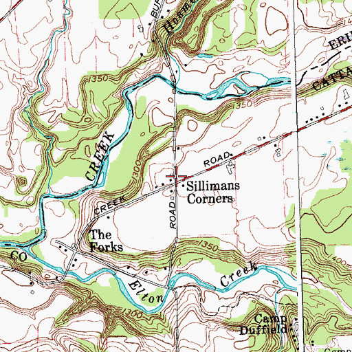 Topographic Map of Sillimans Corners, NY