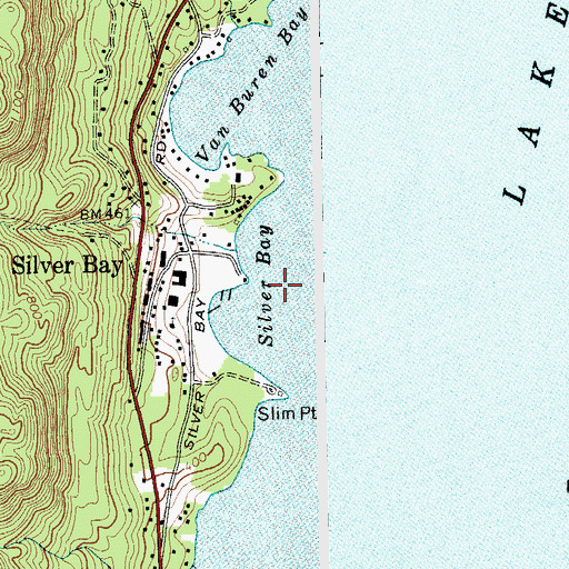 Topographic Map of Silver Bay, NY