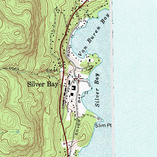 Topographic Map of Silver Bay, NY