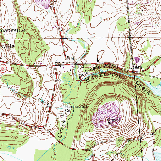 Topographic Map of Silver Creek, NY