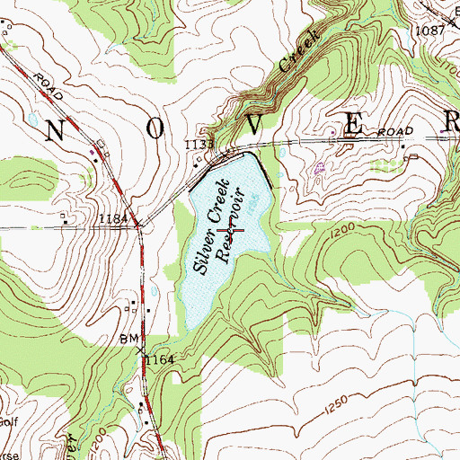 Topographic Map of Silver Creek Reservoir, NY