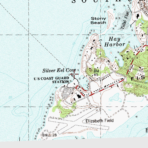 Topographic Map of Silver Eel Cove, NY