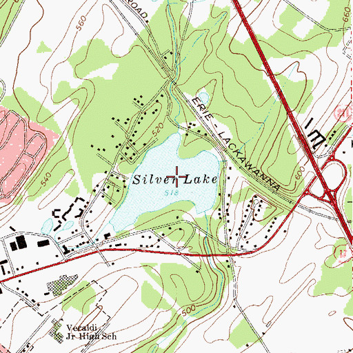 Topographic Map of Silver Lake, NY