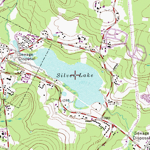 Topographic Map of Silver Lake, NY