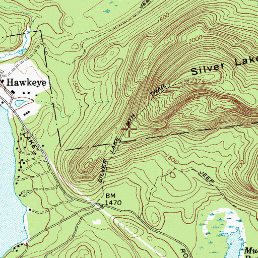Topographic Map of Silver Lake Mountain Trail, NY