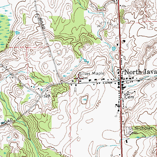 Topographic Map of Silver Maple Cemetery, NY