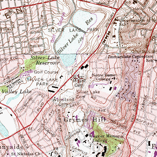 Topographic Map of Silver Mount Cemetery, NY