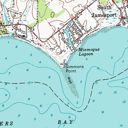 Topographic Map of Simmons Point, NY