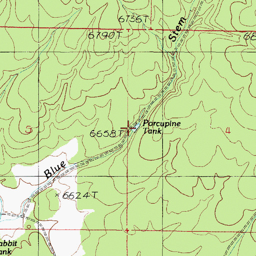 Topographic Map of Porcupine Tank, AZ