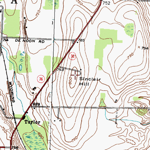 Topographic Map of Sinclair Hill, NY