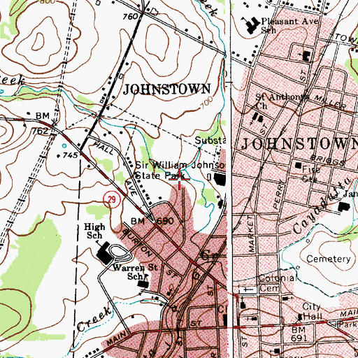 Topographic Map of Sir William Johnson State Park, NY