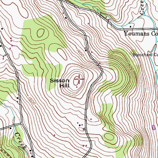 Topographic Map of Sisson Hill, NY