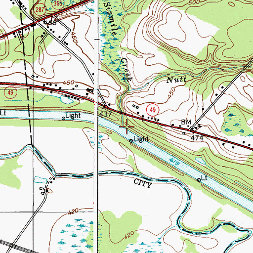 Topographic Map of Sixmile Creek, NY