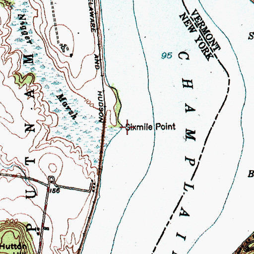 Topographic Map of Sixmile Point, NY