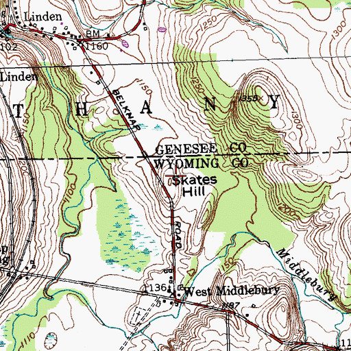 Topographic Map of Skates Hill, NY