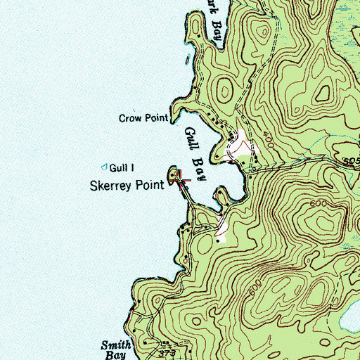 Topographic Map of Skerrey Point, NY