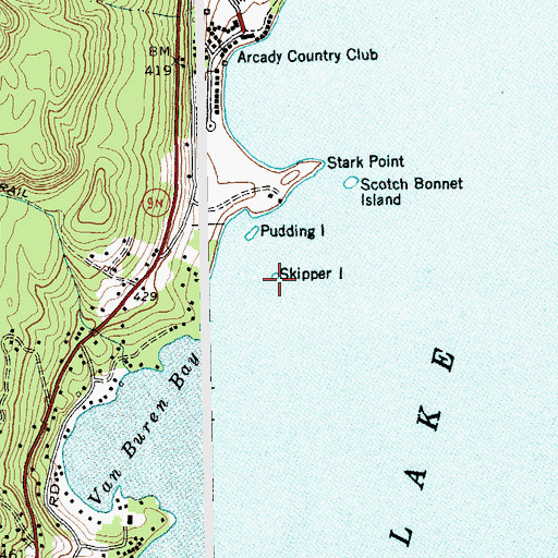 Topographic Map of Skipper Island, NY