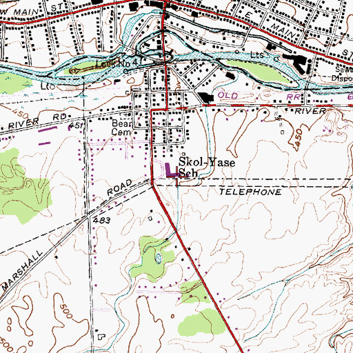 Topographic Map of Skol-Yase School, NY