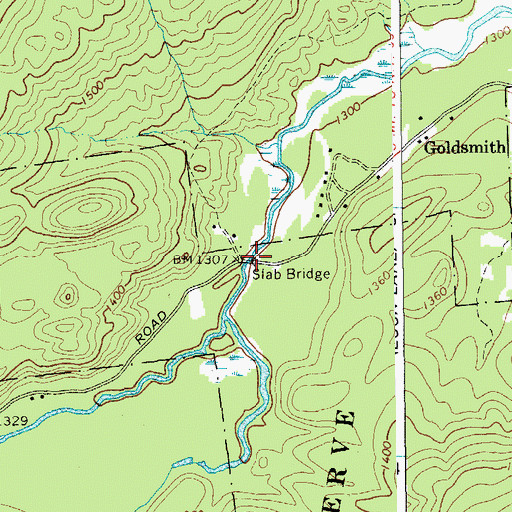 Topographic Map of Slab Bridge, NY