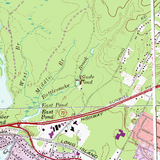 Topographic Map of Slade Pond, NY