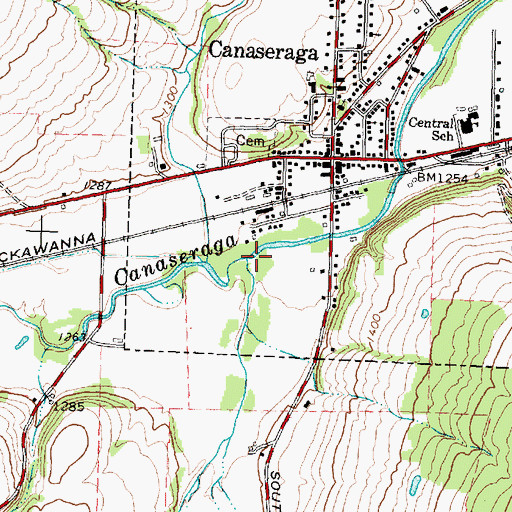 Topographic Map of Slader Creek, NY