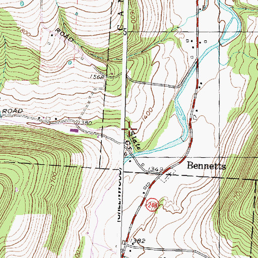 Topographic Map of Slate Creek, NY