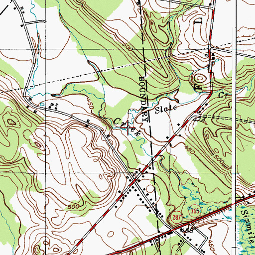 Topographic Map of Slate Creek, NY