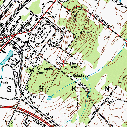 Topographic Map of Slate Hill Cemetery, NY