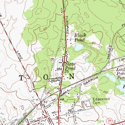 Topographic Map of Slate Pond, NY