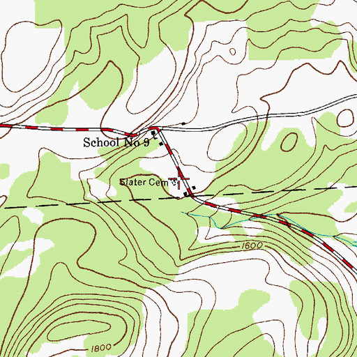 Topographic Map of Slater Cemetery, NY