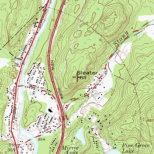 Topographic Map of Sleater Hill, NY