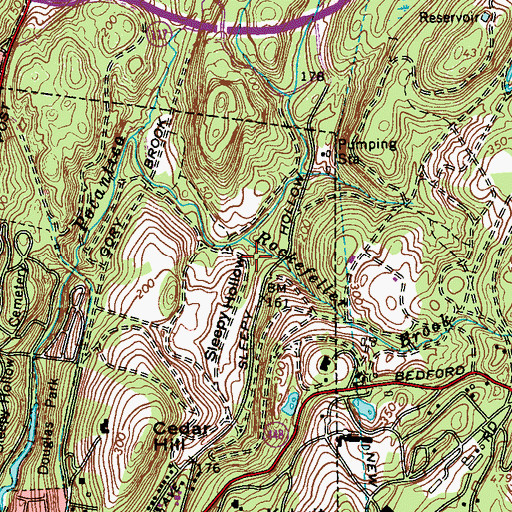 Topographic Map of Sleepy Hollow, NY