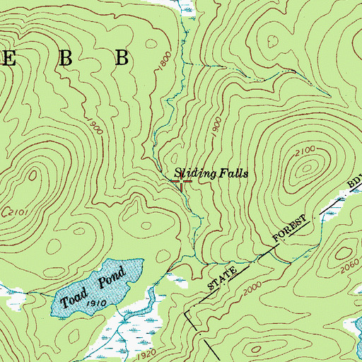 Topographic Map of Sliding Falls, NY