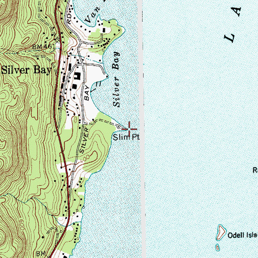 Topographic Map of Slim Point, NY