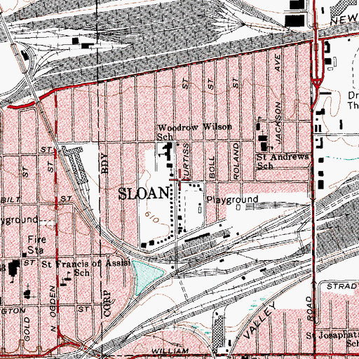 Topographic Map of Sloan, NY