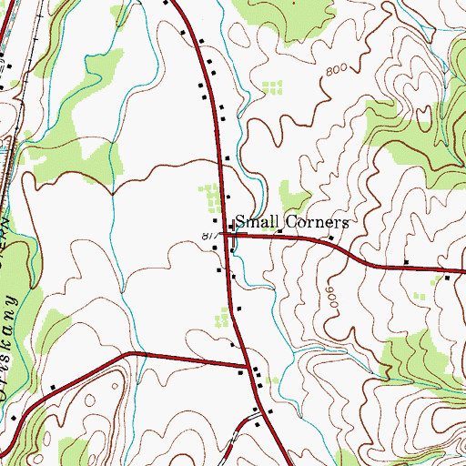 Topographic Map of Small Corners, NY