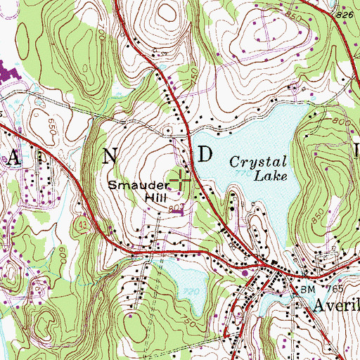 Topographic Map of Smauder Hill, NY