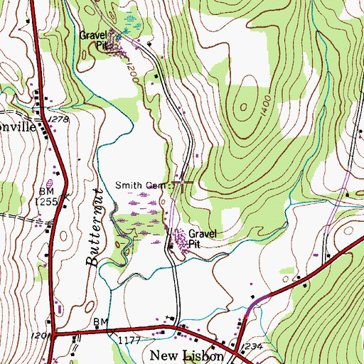 Topographic Map of Smith Cemetery, NY