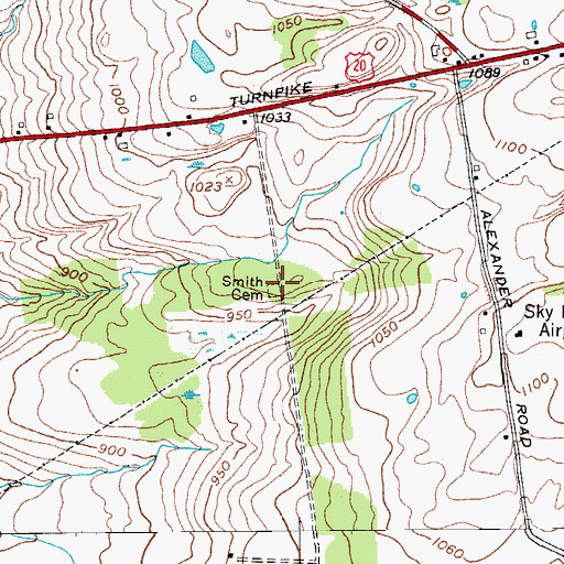 Topographic Map of Smith Cemetery, NY
