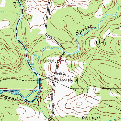 Topographic Map of Smith Cemetery, NY