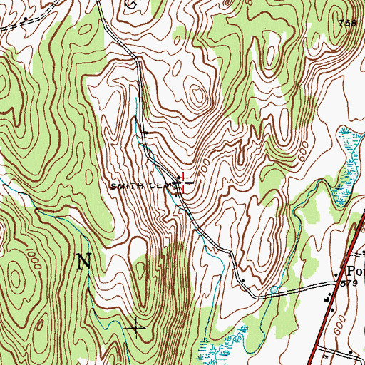 Topographic Map of Smith Cemetery, NY