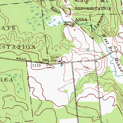 Topographic Map of Smith Cemetery, NY