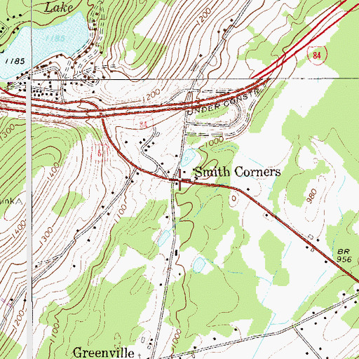 Topographic Map of Smith Corners, NY