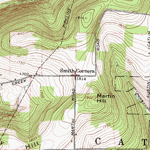 Topographic Map of Smith Corners, NY