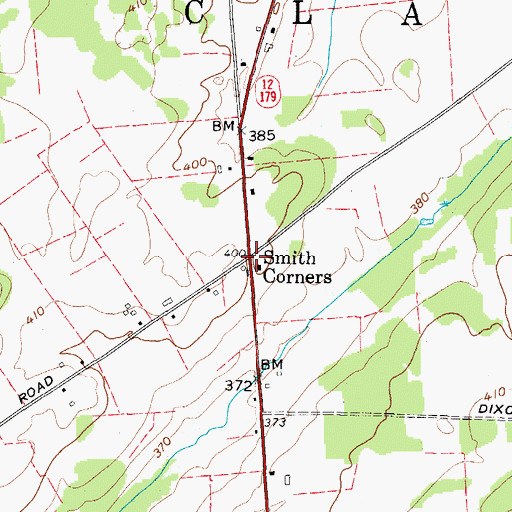 Topographic Map of Smith Corners, NY