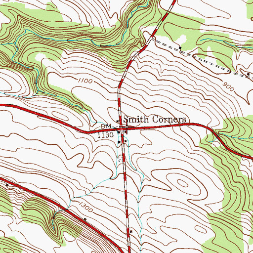 Topographic Map of Smith Corners, NY