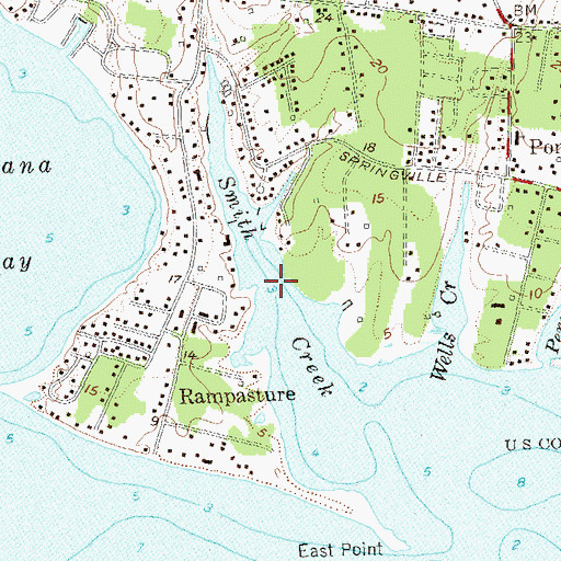 Topographic Map of Smith Creek, NY