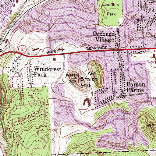 Topographic Map of Smith Hill, NY