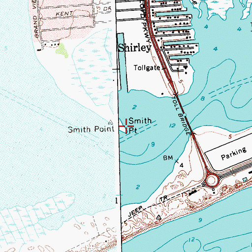 Topographic Map of Smith Point, NY