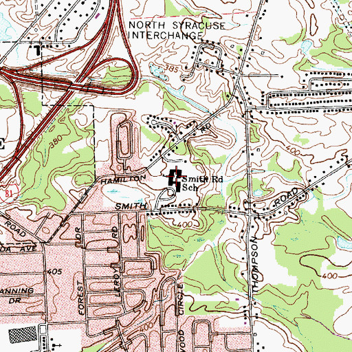 Topographic Map of Smith Road Elementary School, NY